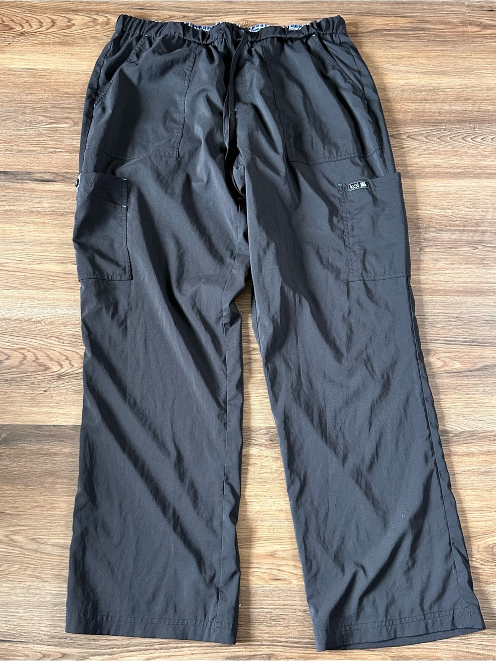 Koi Basics Luke Stretch Scrub Pants Mens XL Black 7 Pocket Straight Leg 605